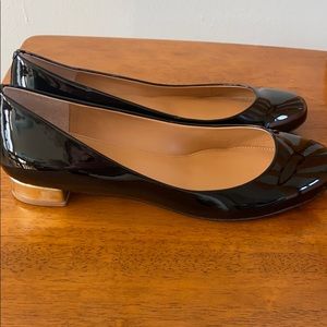 J Crew Metallic Heel Ballet Flats